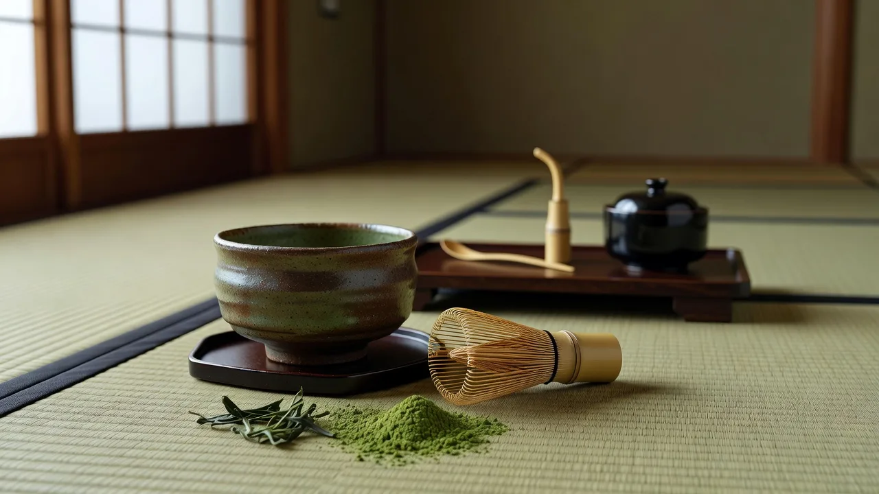 日本の伝統的な茶道の様子