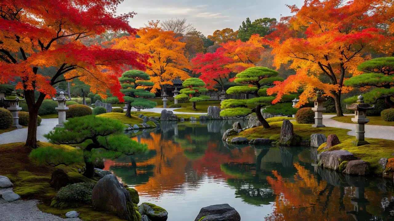 秋の金沢・兼六園の紅葉